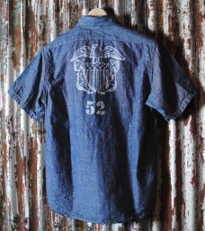 NAVY CHAMBRAY SHIRT SHORT SLEEVE / USN[MS10006]